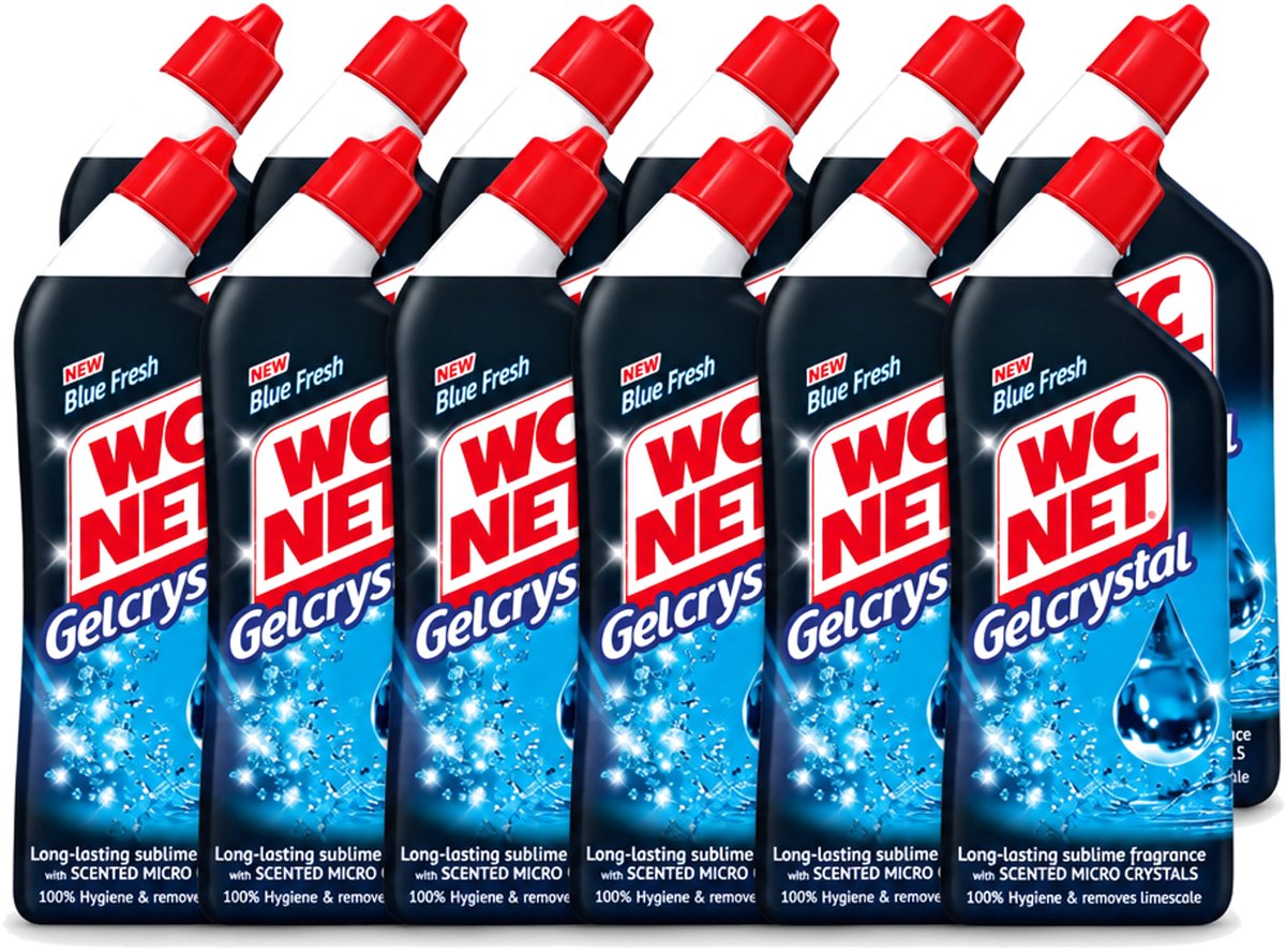 12 x WC-Net - Toiletreiniger - Gel - Blue Fresh - Anti-Kalk - 750 ml - Voordeelverpakking - 12 stuks