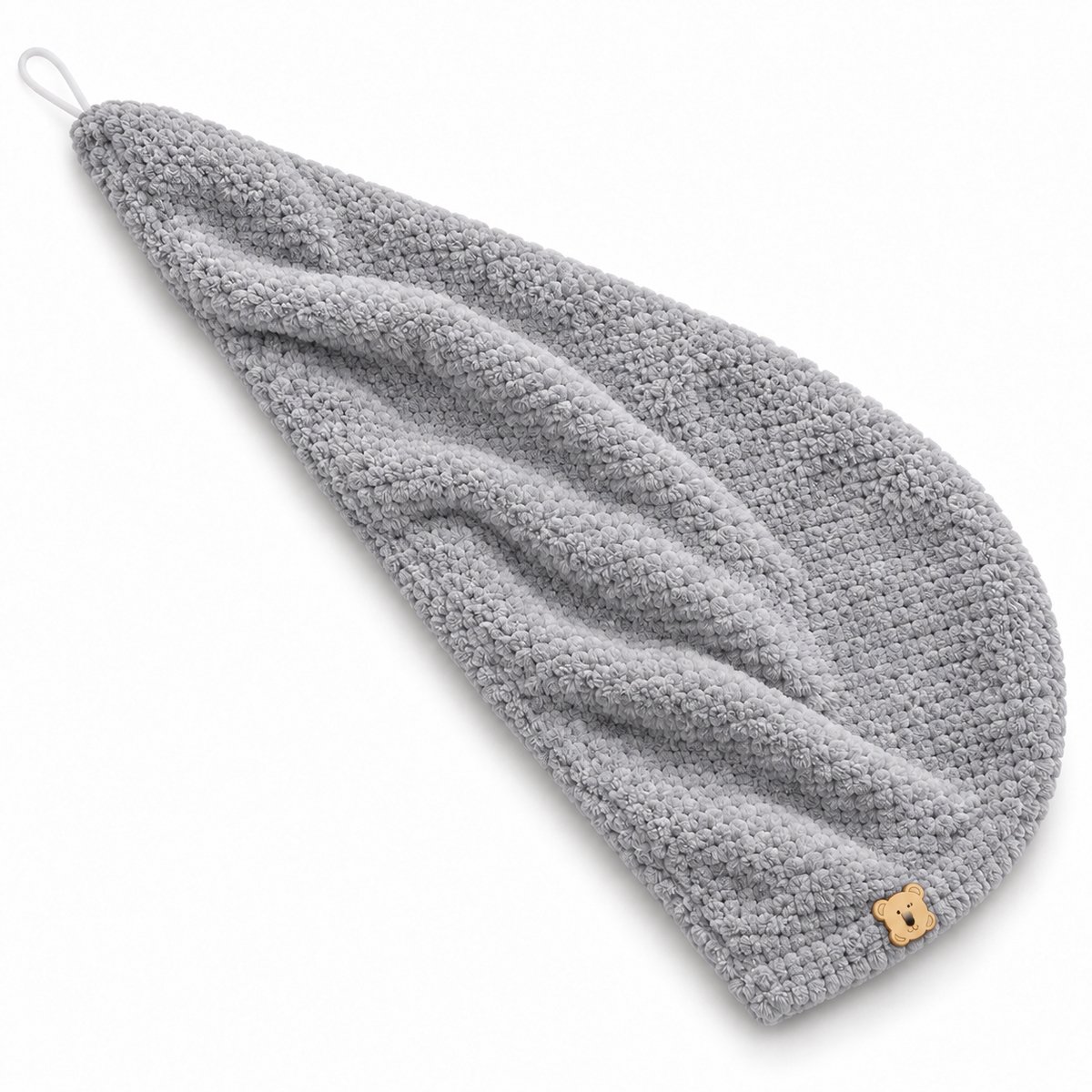 Consumerce® Haarhanddoek Microvezel - Grijs - 65 x 25 cm - Haar Handdoek met Knoop - Hoofdhanddoek voor Lang Haar en Krullen - Hair Towel