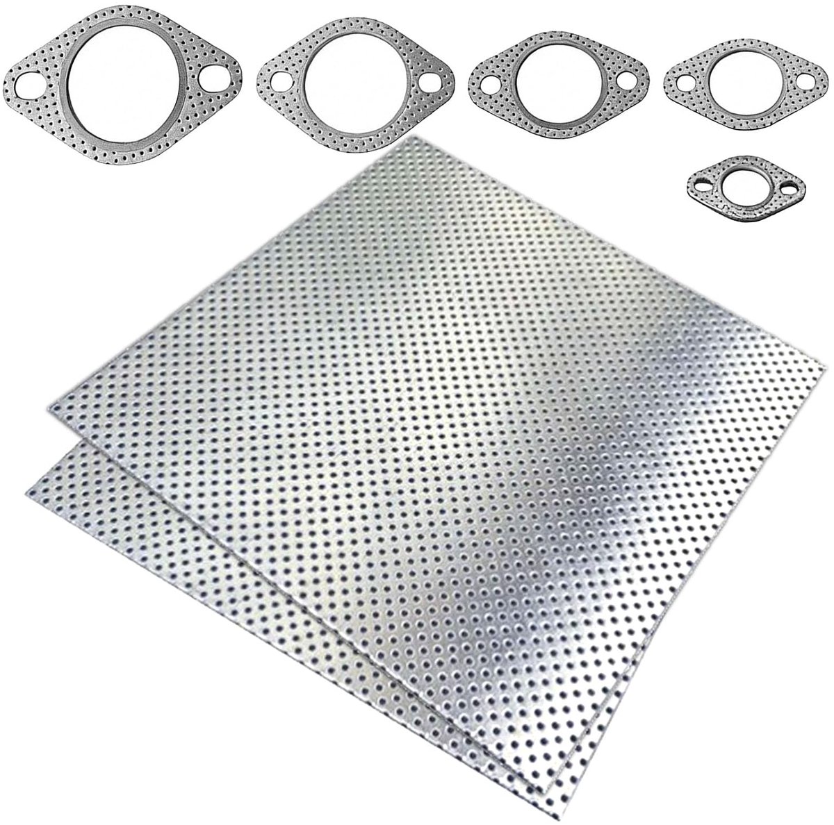 2 Pcs Plate Seal for Cylinder Exhaust, Manifold, Thickness 1.6 mm, for Cutting to Size, 20 x 20 cm, Metal Exhaust - ShopVlot