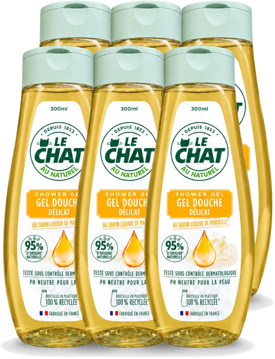 6 x Le Chat – Douchegel – Marseille – 300 ml - Voordeelverpakking - 6 stuks