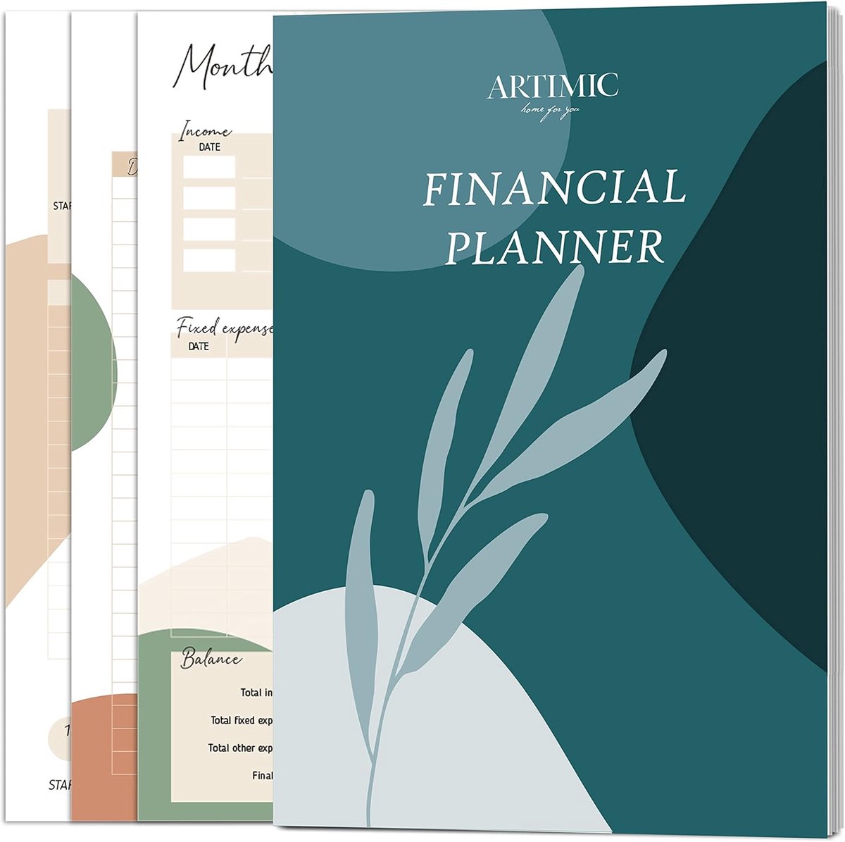 SnelShoppen - Budgetplanner A5 Engelse versie - 60 pagina's ongedateerd - Financiële planner met maandelijks budget, uitgaventracker, besparing en ink