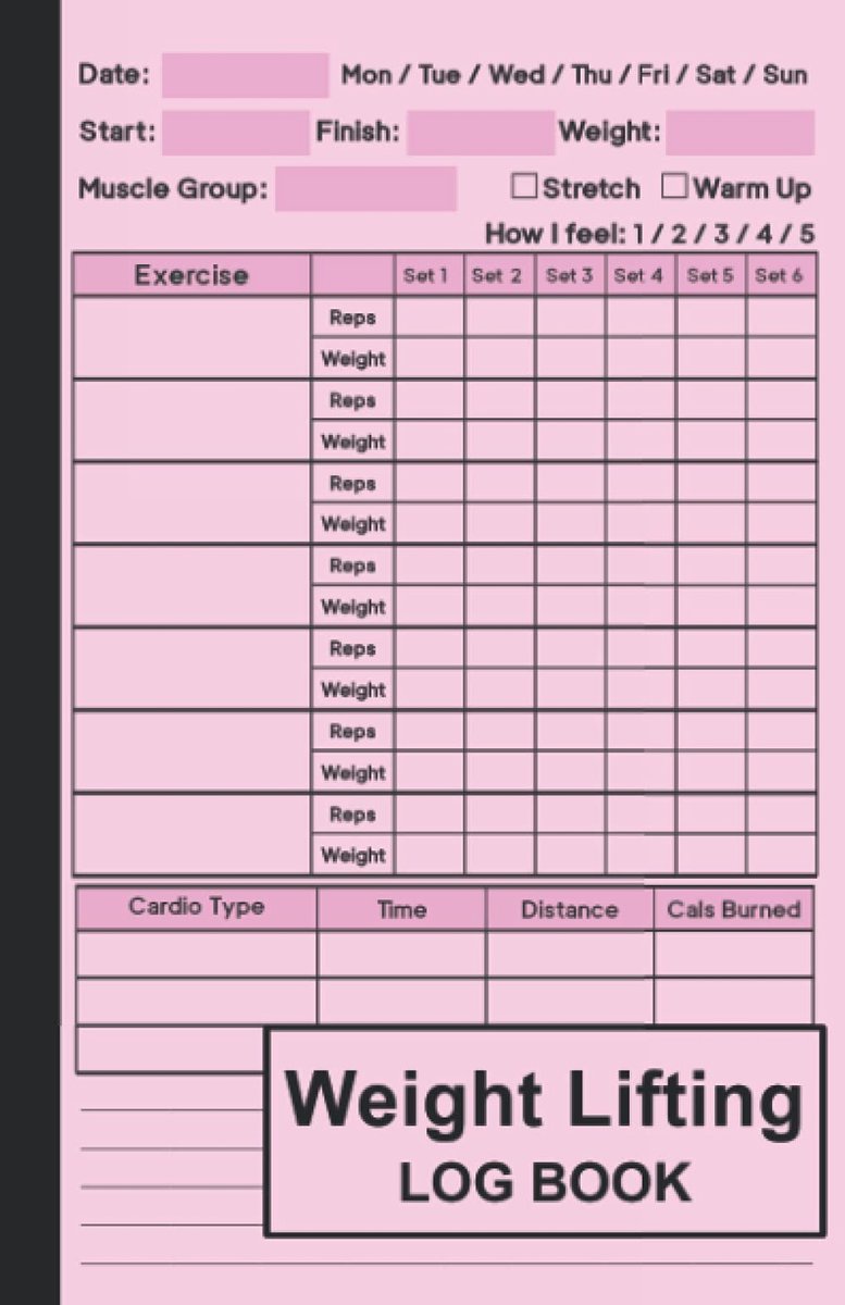 Weight Lifting Log Book: Exercise Notebook & Workout Journal - Fitness Diary Planner For Personal Training - 110 Pages - ShopVlot
