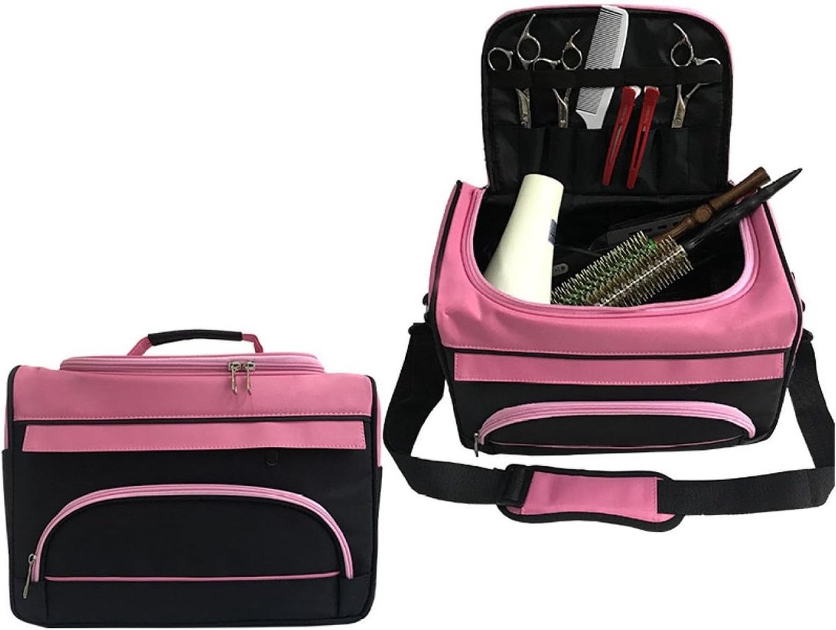 Haarstylistentas - Professionele toilettas - Roze canvas - Ideaal voor kappers - ShopVlot
