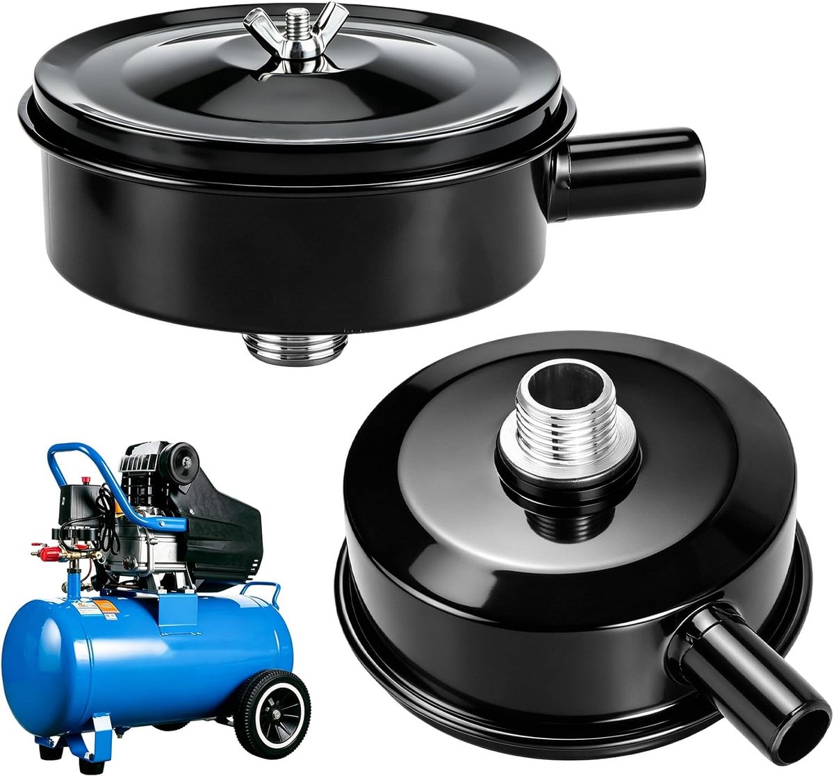 Luchtcompressor filter demper 20mm 1/2 PT - kunststof filter - geluiddemping - ideaal voor olievrije compressoren - ShopVlot