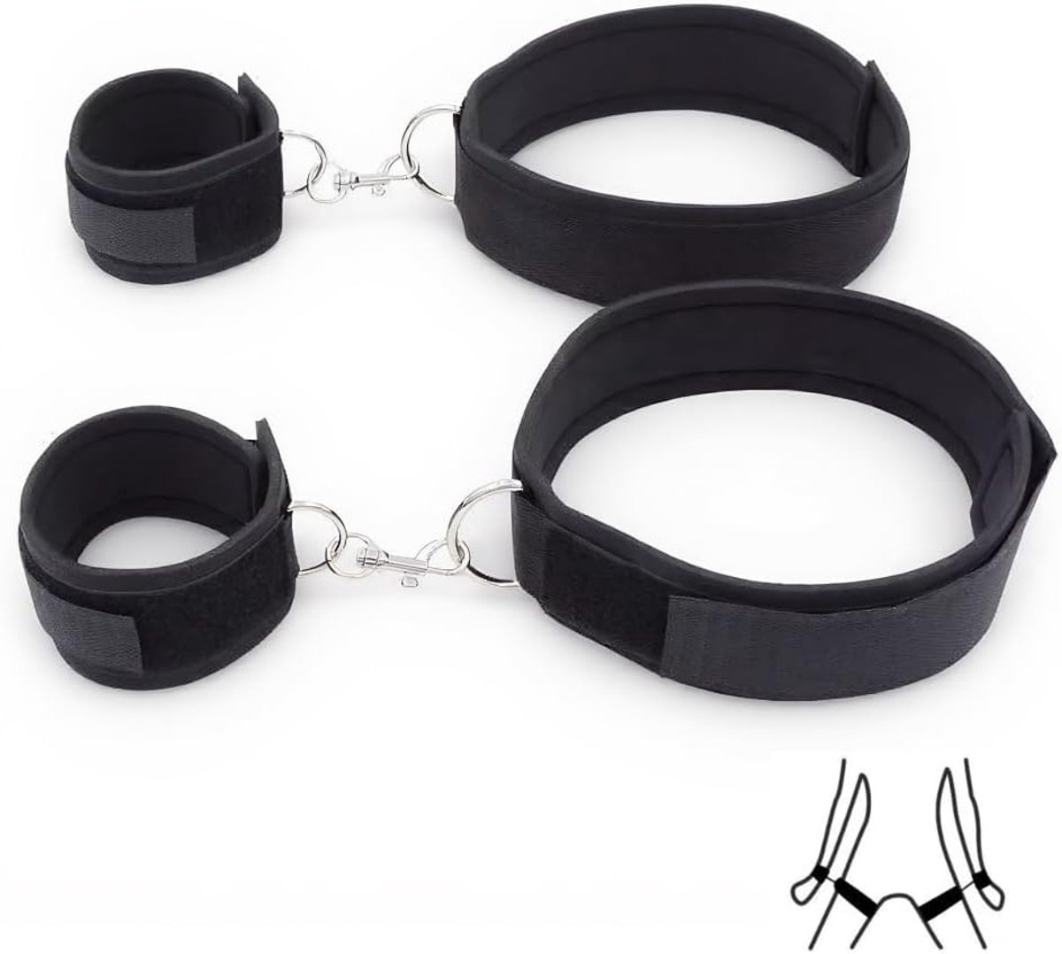 Bondage set fesseln voor stellen - verstelbare hand- en voetboeien - ideale beginnersset - ontdek nieuwe sensaties - ShopVlot