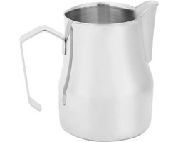 FLEXMAN melkopschuimkan - Roestvrijstalen melkopschuimer met spitse mond - Stoombeker en koffiekankan met ergonomisch handvat voor thuis, cafés en feesten, koffiewinkel (500ml)