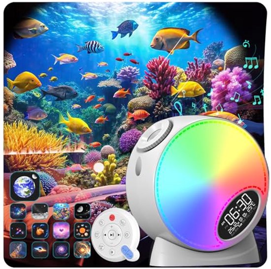 Namajunas - 13-in-1 Multifunctioneel Galaxy Projector - Bluetooth speaker - Incl. afstandsbediening - Wekkerfunctie - Plug and Play - Sterren projector - Galaxy Projector - Sterrenhemel - Dimbare LED - voor kamperen, auto, plafond en wanddecoratie