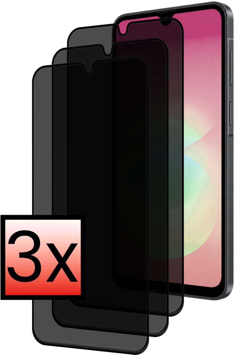 Screenprotector - 3 Stuks - Geschikt voor Samsung Galaxy A18 - Privacy Filter - Beschermglas - Gehard Glas - Tempered Glass - Screen Protector - Anti Spy - Full Display Cover