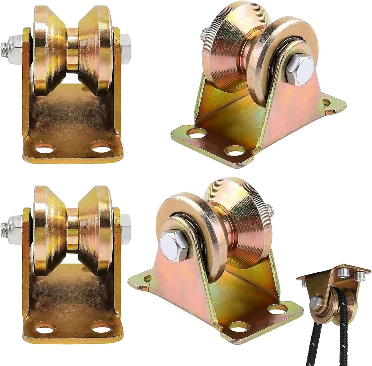 V-sleuf katrolset 30mm - staal - dubbel kogelgelagerd - ideaal voor industriële toepassingen - ShopVlot