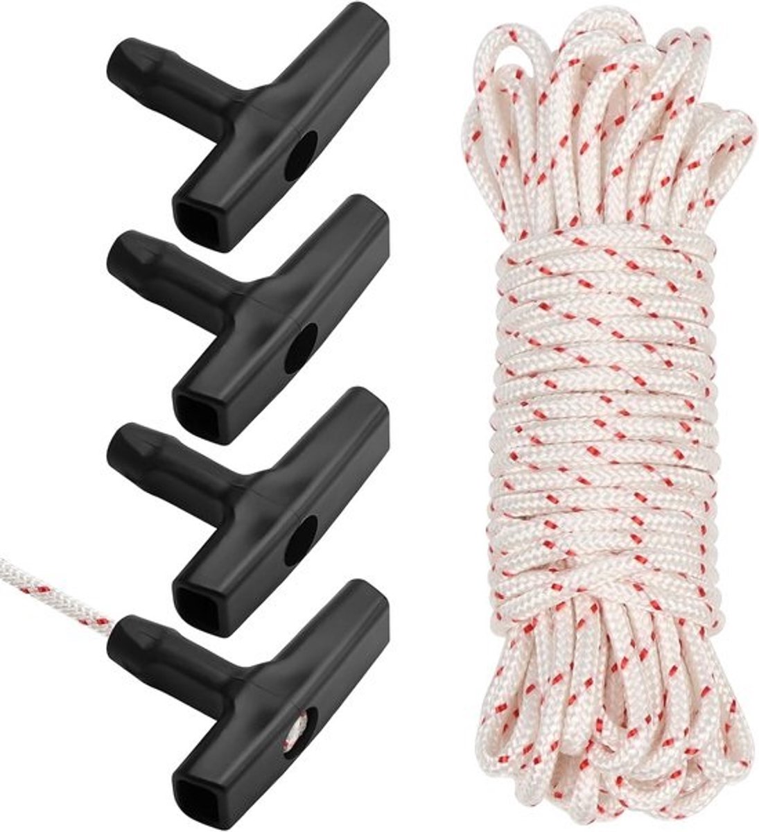 Trekkoord voor starters - Terugslagstarter - Voor grasmaaierreparatie - Universeel compatibel - 10 meter lang - Wit