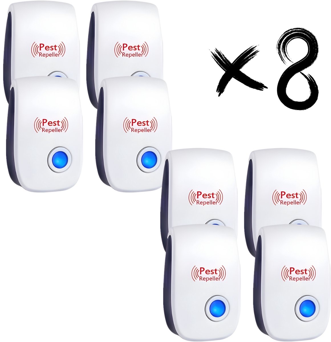 Muizenverjager - Ultrasonisch - 8 Stuks - Pest Repeller - Ultrasone Verjagers - Muizen Bestrijding - Insecten Verjager - Velig & Geluidsloos