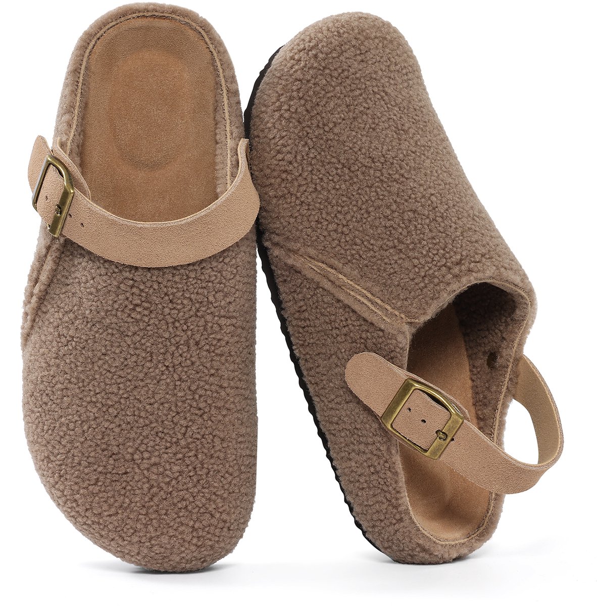 Homaxy - Unisex Clogs - Warme Dames Winter Pantoffels - Comfort Slippers - Met hielbandje - Grijs - 38 - Geschikt voor een voetlengte van 23.5cm
