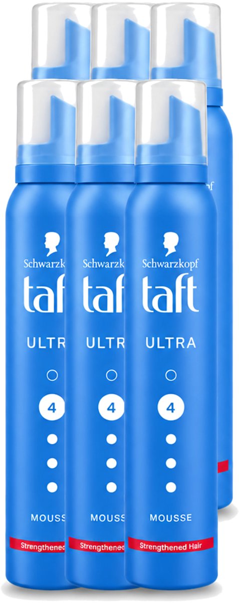 6 x Taft - Haarmousse - Ultra 4 - Volumineuze fixatie - 200 ml - Voordeelverpakking - 6 stuks