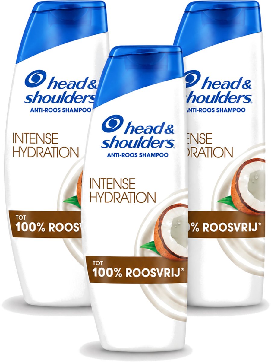3 x Head & Shoulders - Shampoo - Intense Hydration - 100% Roosvrij - 300 ml - Voordeelverpakking - 3 stuks