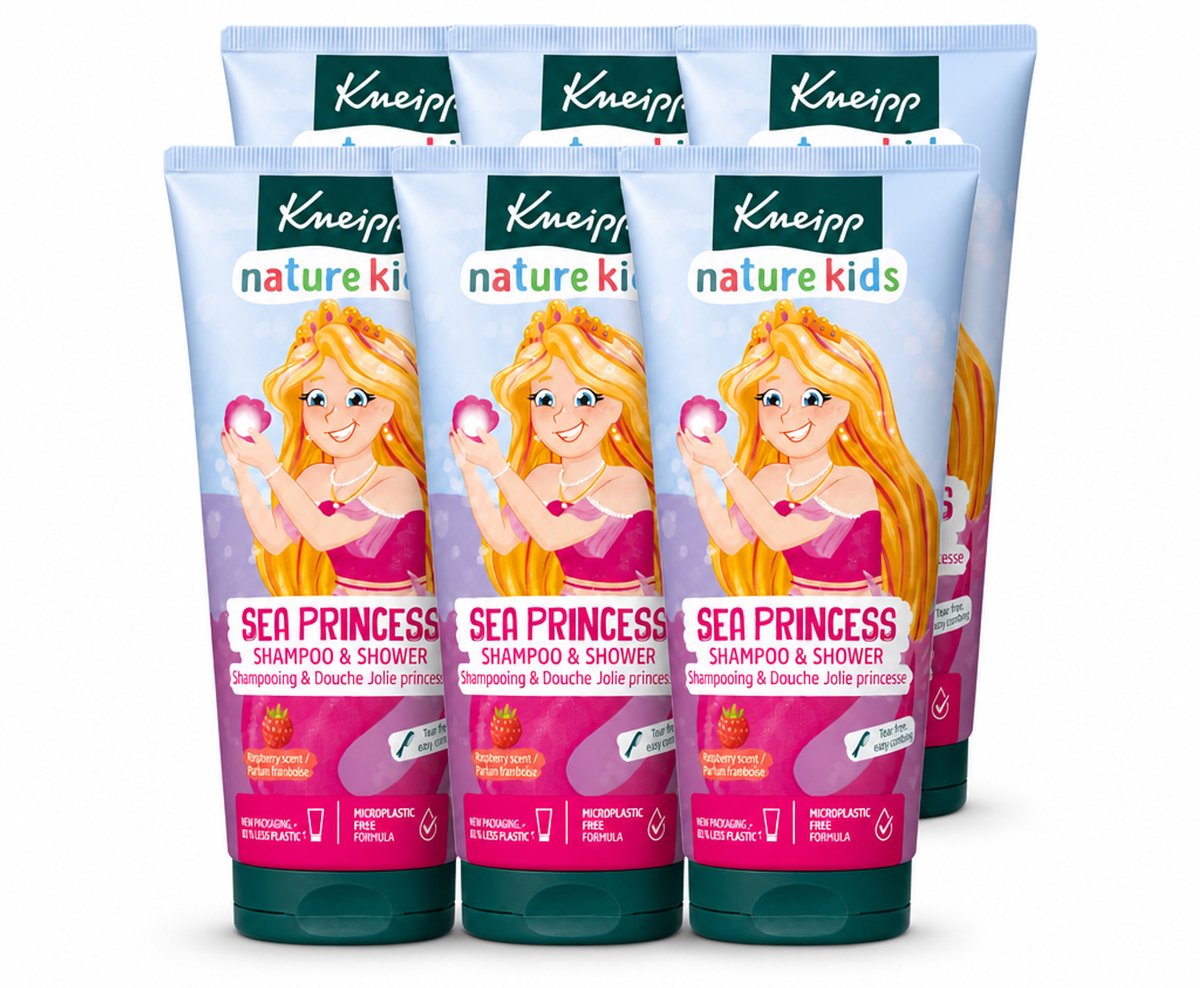 6 x Kneipp - Shampoo & Douche - Prinsessen - 200 ml - Voordeelverpakking - 6 stuks