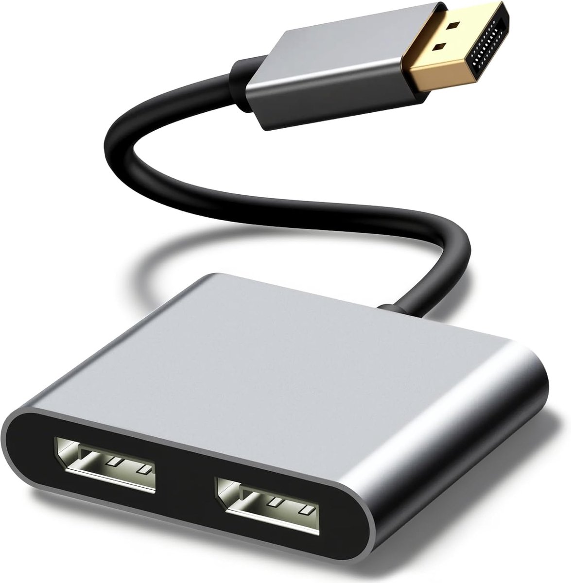 DisplayPort naar Dual DisplayPort Splitter Adapter, 4K @60Hz MST Hub, 1 ingang naar 2 uitgangen, ondersteunt - ShopVlot