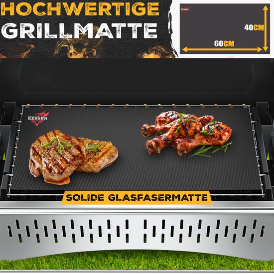 KESSER® Klapgrill - draagbare houtskoolgrill van gepoedercoat staal - met grillmat en draagtas - zwart van KESSER — afbeelding 4
