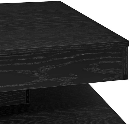 360 graden draaibaar bewerkt hout modern 70x70x34 5 cm zwart — afbeelding 5