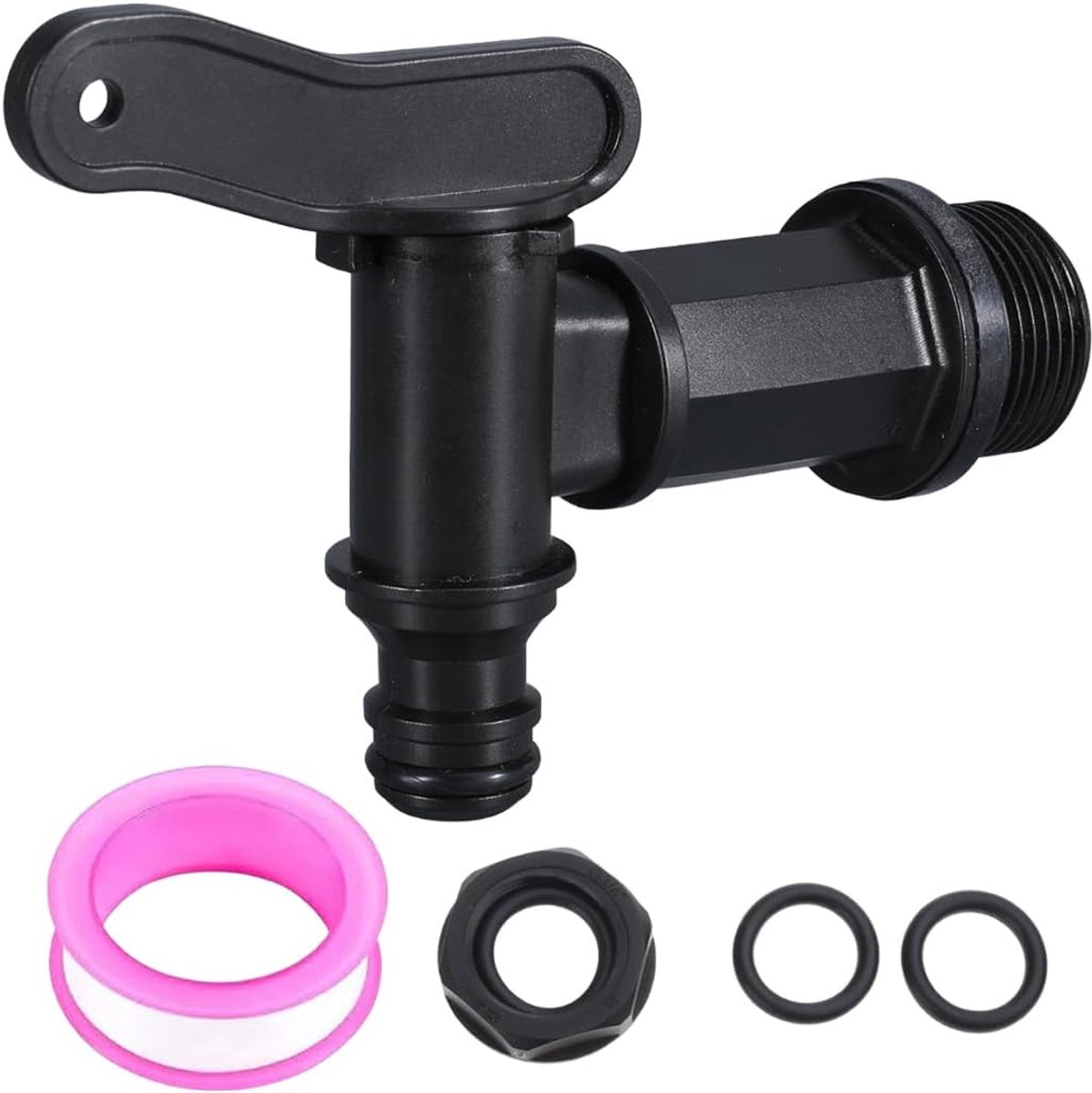Drain Taps for Rain Barrel, Plastic, 1.8 cm, Adapter, Water Tap, Irrigation Hose, Replacement Tap Made of Plastic, for - ShopVlot