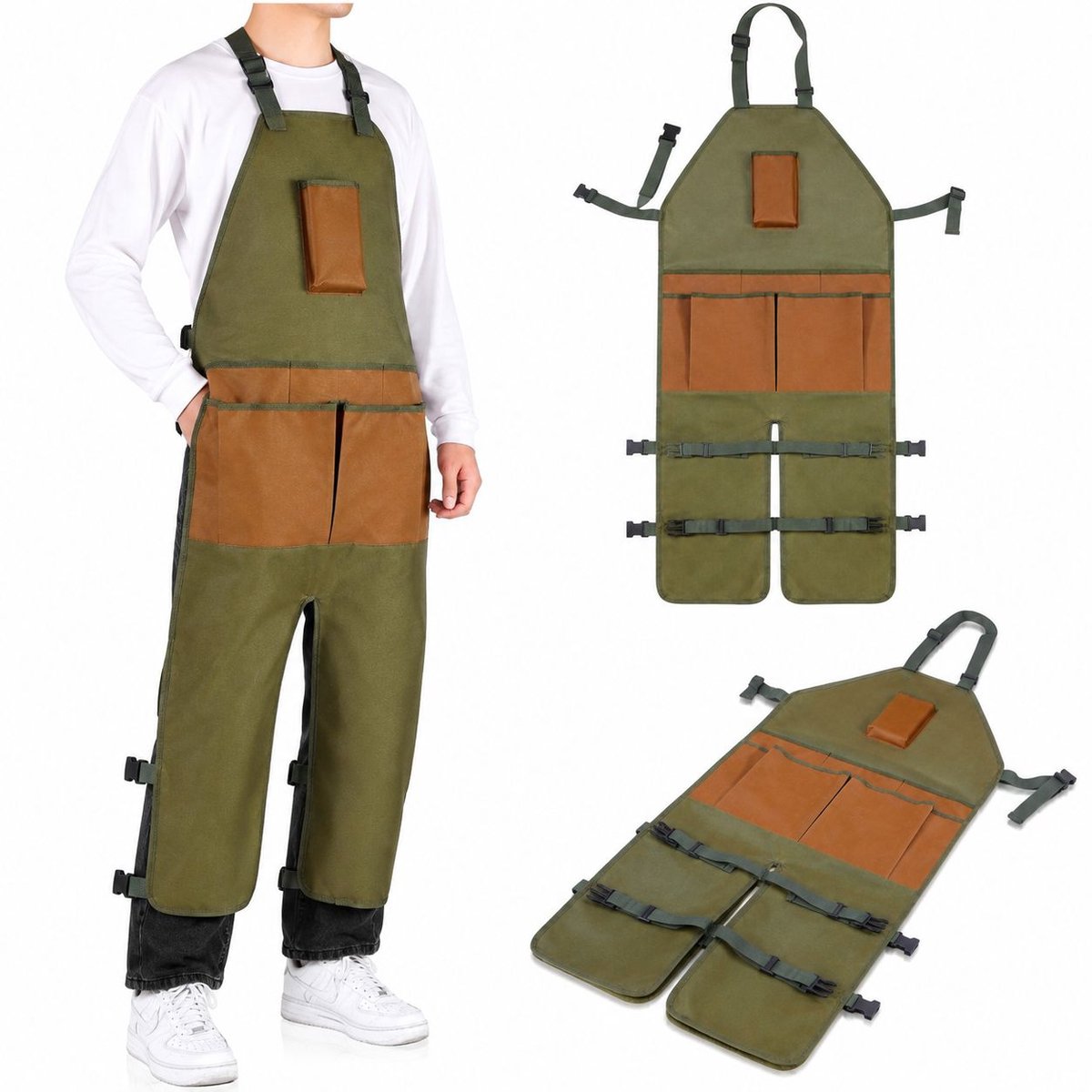 VHV - Tuingereedschapschort - Waterdicht schort - Professioneel tuinschort - Bbq schort - Timmermansschort- voor dames - Apron - in de tuin