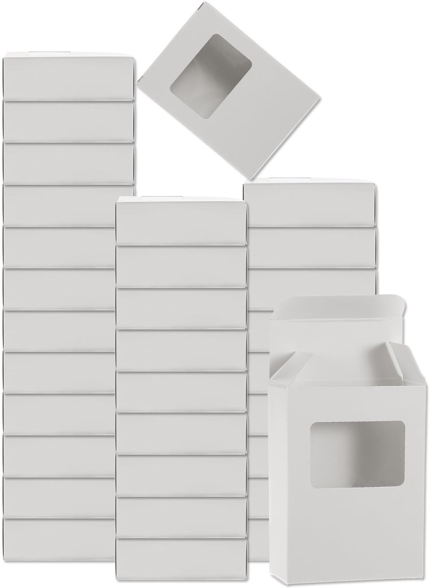 Zeepdoosjes 32 stuks - kraft papier - met venster - ideaal voor geschenken - ShopVlot