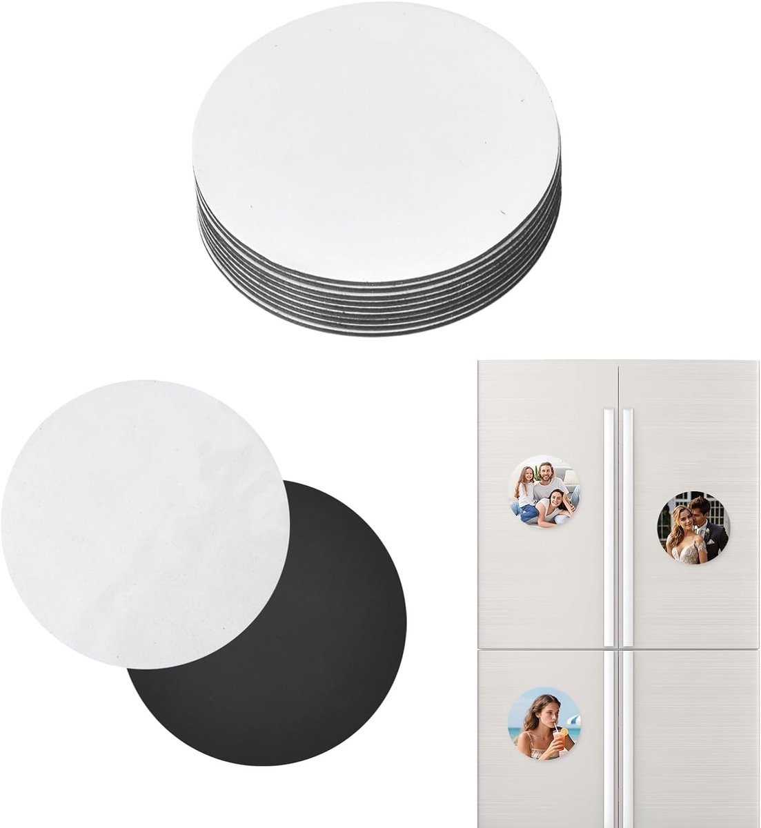 Sublimatiekoelkastmagneten 10 stuks - Witte Decoratieve Magneten - Gepersonaliseerde Koelkastmagneten - Kunsthars - Afmetingen 5,5 x 5,5 cm