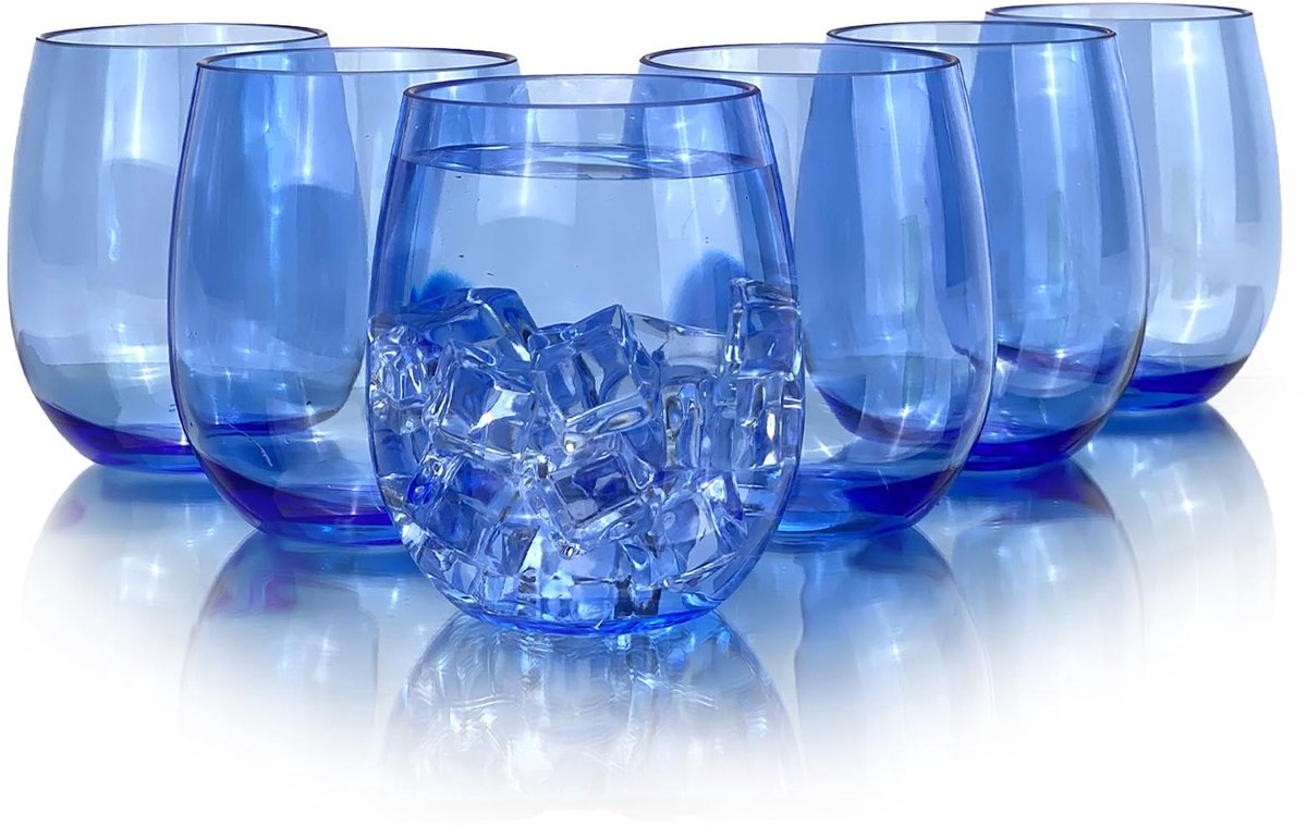yongzhenlite Set van 6 acryl wijnglazen, 18 oz plastic beker voor feestgebruik, BPA-vrij, vaatwasmachinebestendig - ShopVlot
