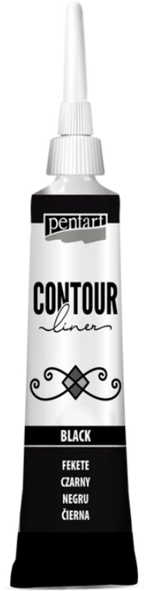 Pentart Contour liner 20 ml Zwart