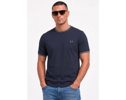 Fred Perry Twin tipped t-shirt - dark airforce ecru seagrass