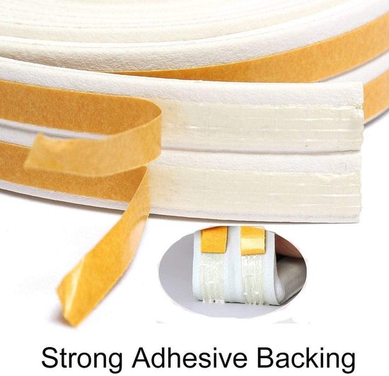 Zelfklevende D-Type Foam Sealing Strip van 16 Meter voor Geluidisolatie en Tochtwering bij Deuren en Ramen — afbeelding 5