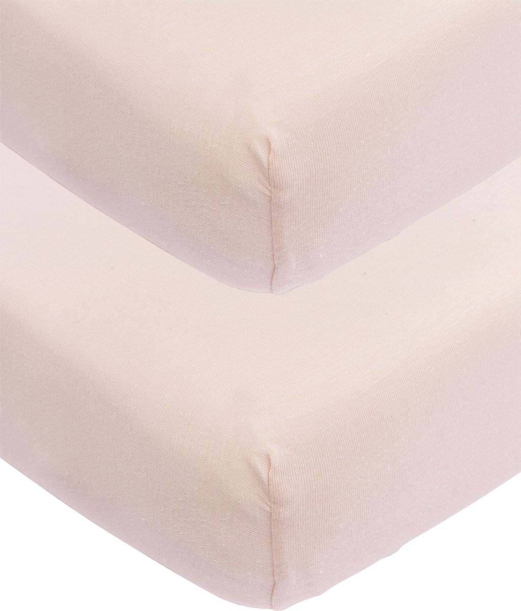 Meyco Baby Uni Hoeslaken Co-sleeper - 2-pack - Soft Pink - 50x90cm