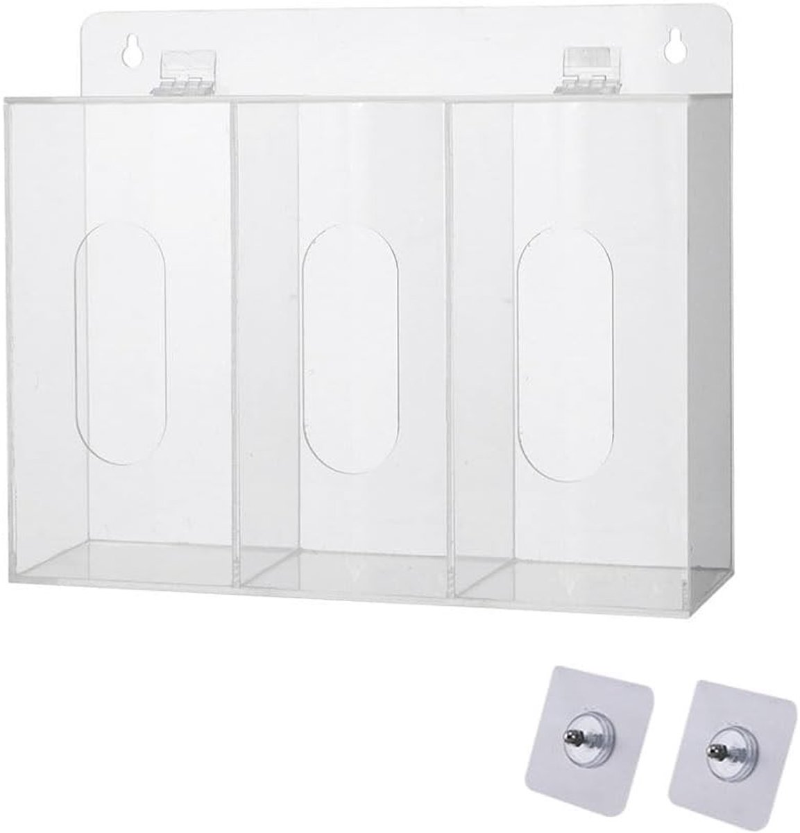 Acryl Dispenser voor Wegwerpmaskers en Handschoenen, Wandmontage Opslagdoos met Deksel voor Hygiëne, Schoeiselbeschermers en Haarnetten