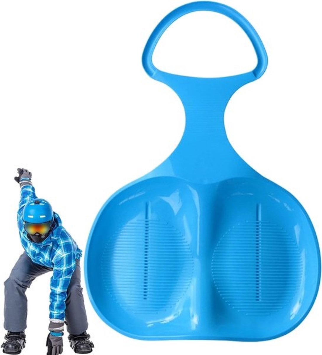 Skiplank voor kinderen - Zomerslee - Voor sneeuw - gras en zand - Draagbaar - lichtgewicht - 56 x 38 cm - Blauw
