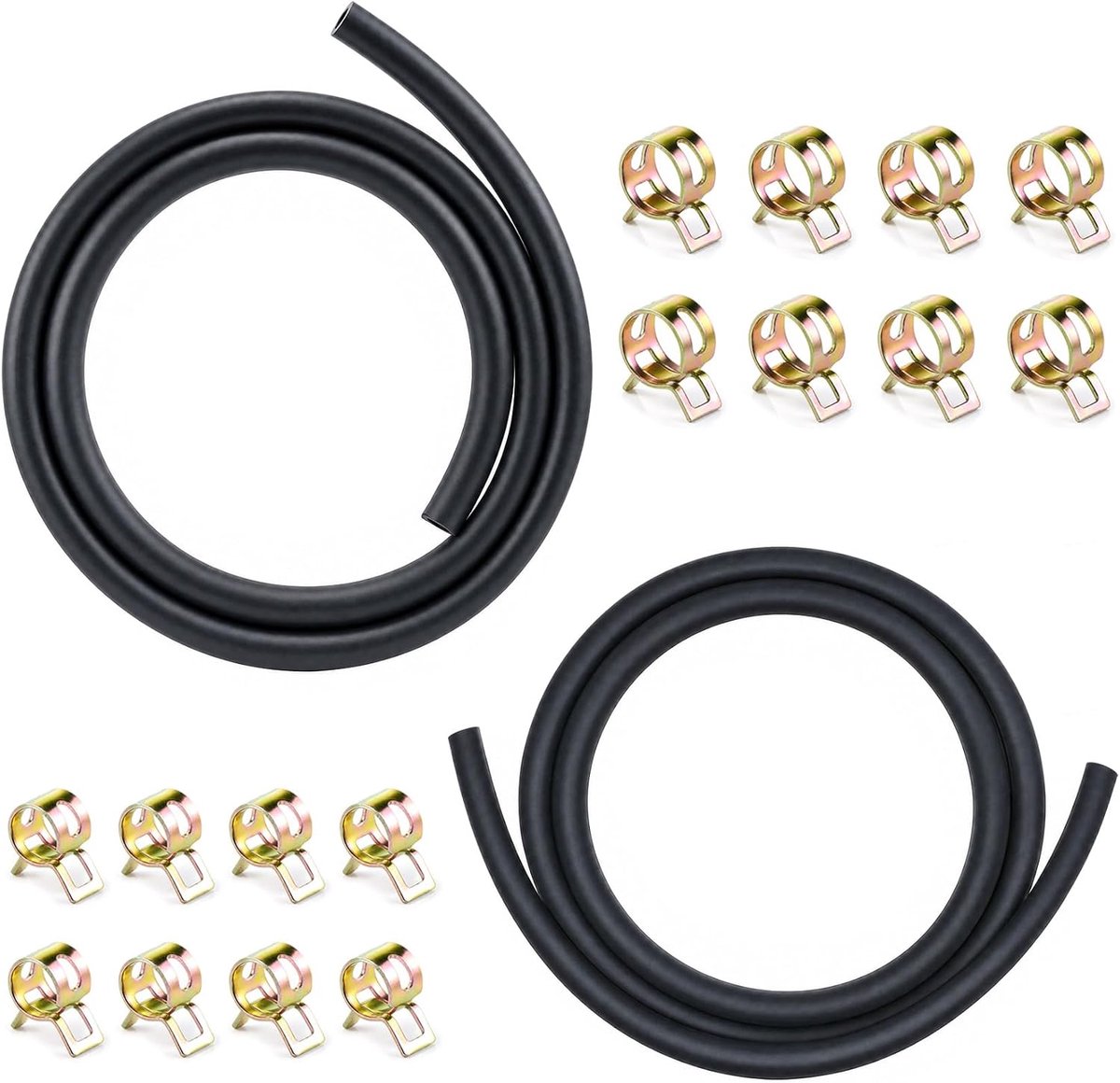 Fuel Hose Set 5mm&6mm Inner Size, 9mm&11mm Outside Size,16 Hose Clamps. - ShopVlot