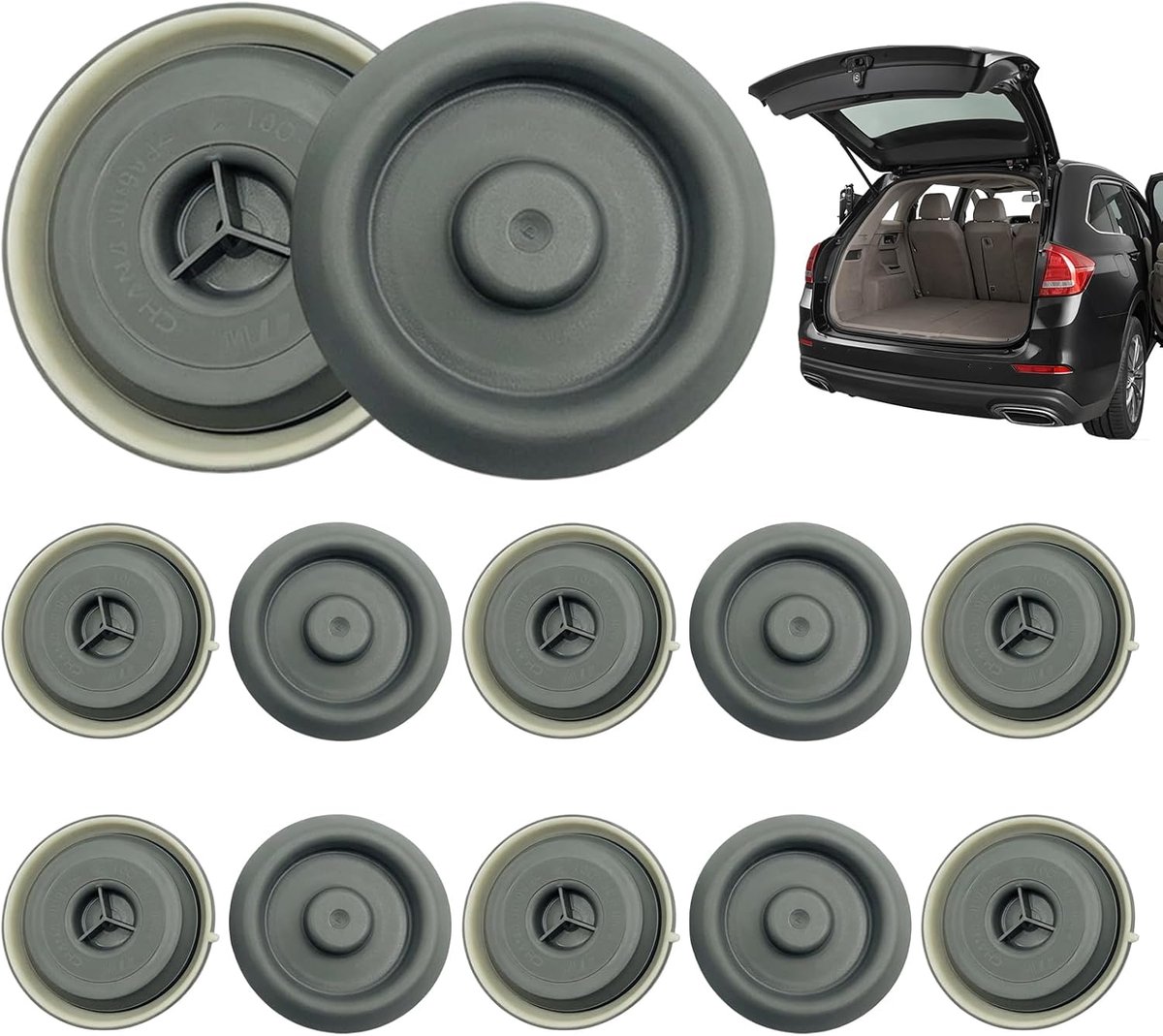 Pack of 10 40 mm Tulle Bottom Caps Waterproof Rubber Stoppers with Hole Car Waterproof Suitable for Audi, Skoda - ShopVlot