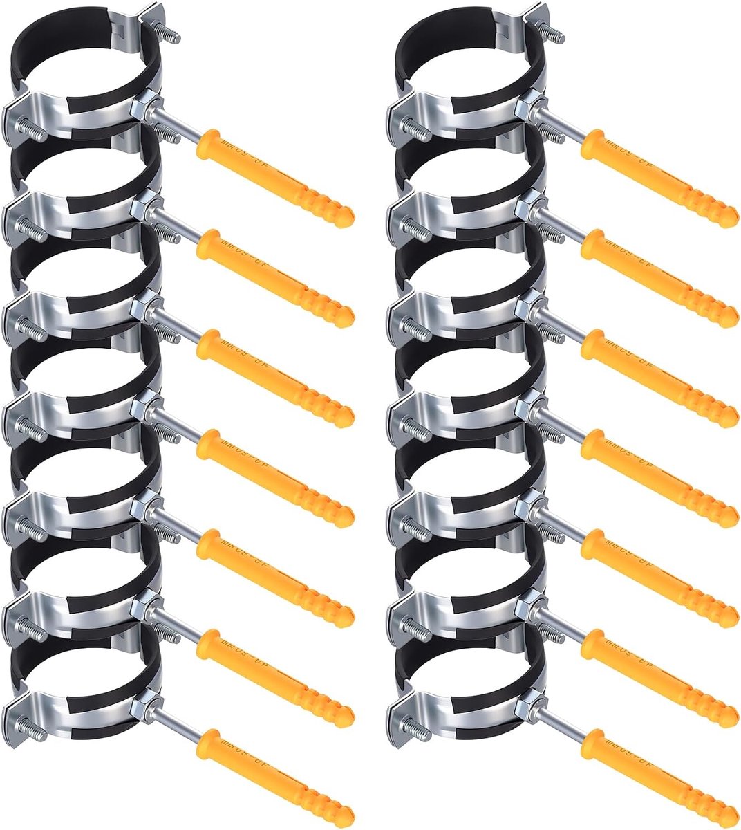 42pcs Metal Rubber Pipe Strap Clamps 50mm - ShopVlot