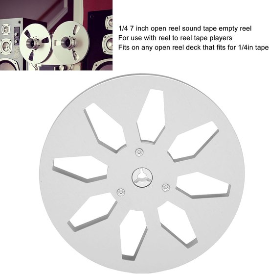 Lege 1/4 7 Inch Tape Reel van Luchtvaartaluminium met 8 Gaten en RVS Schroeven voor Reel to Reel Audio Tapes — afbeelding 3