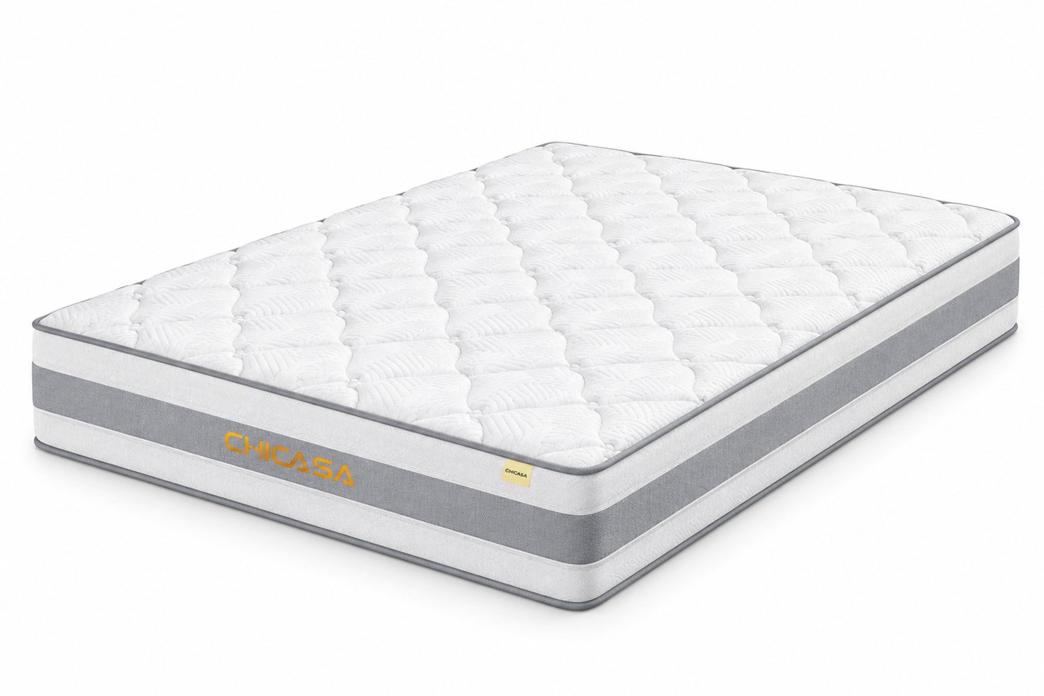 chicasa Matras 100x200x25 cm – Pocketveringmatras – 7-Zones – Dubbelzijdig H3/H4 – Oeko-Tex Wit