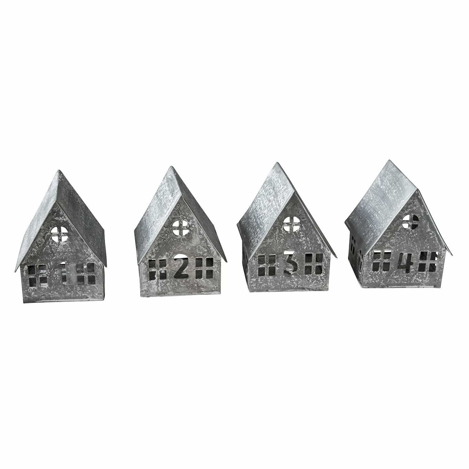 Loberon Windlichtje set van 4 Ivolere antiekgrijs
