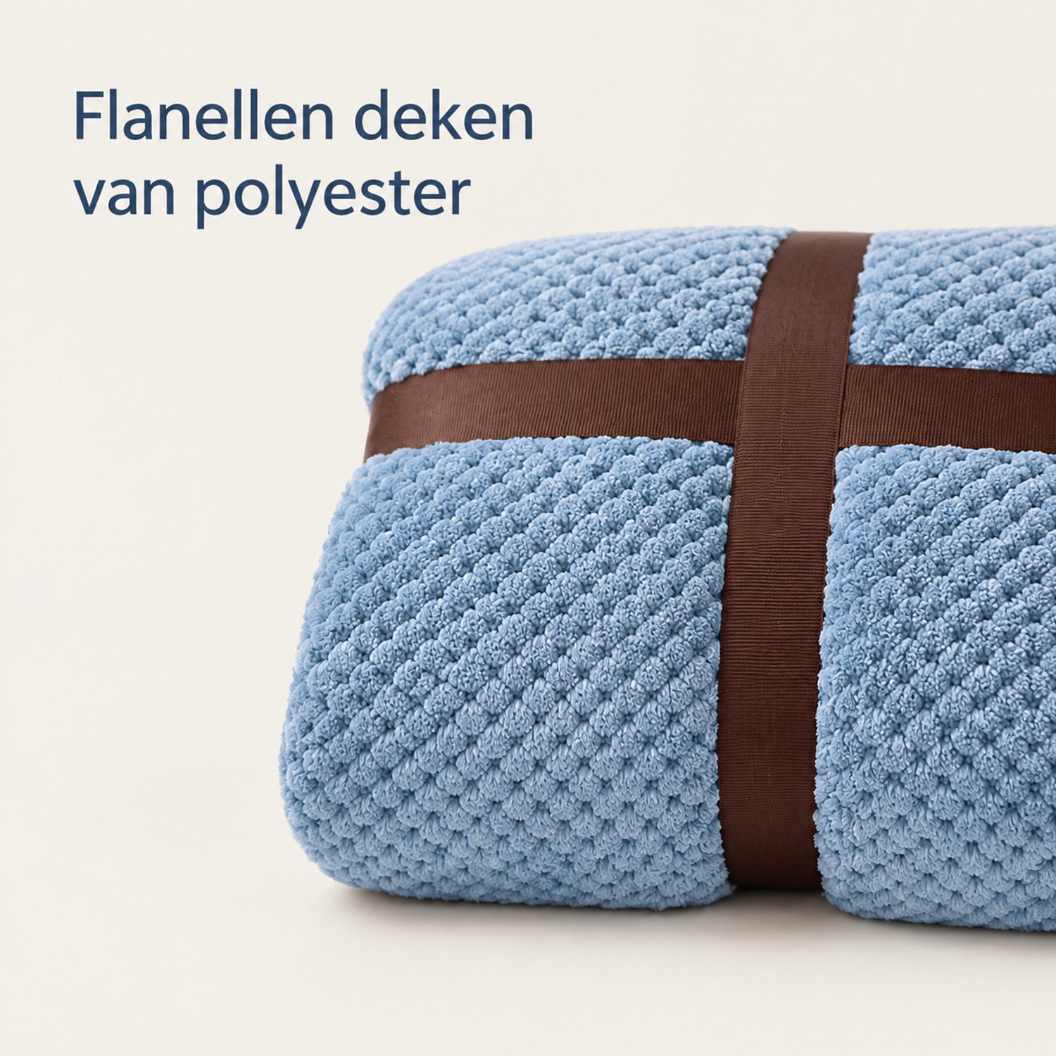 SWGOTA Flanellen deken 200 x 260 cm, rookgrijsblauw, polyester met wafelstructuur, verpakt met lint en kaart