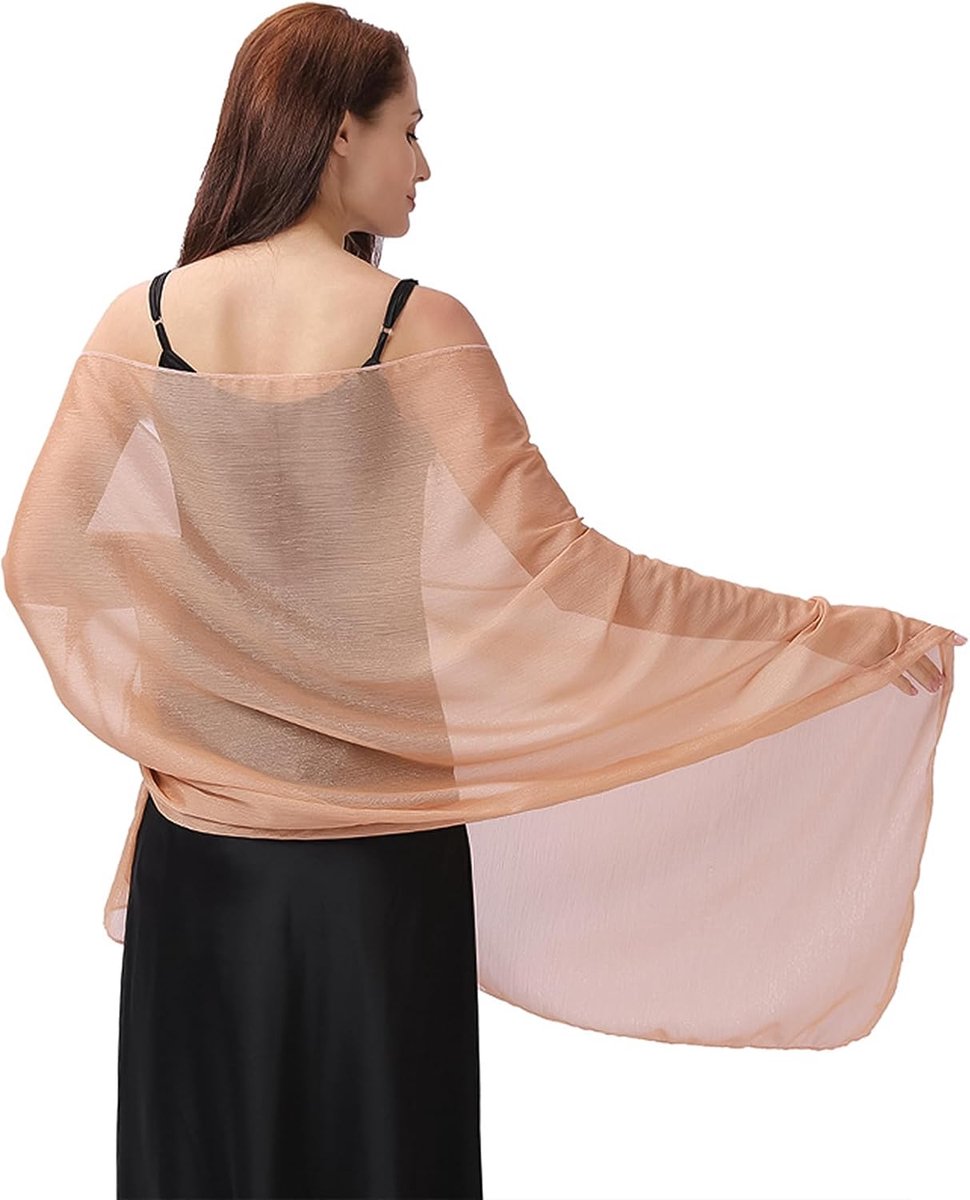 Sjaal voor dames, kousenband en zachte doek van modalvezel, elegante aanvulling voor avond, bruiloft, kantoor of cadeau, 200 x 70 cm