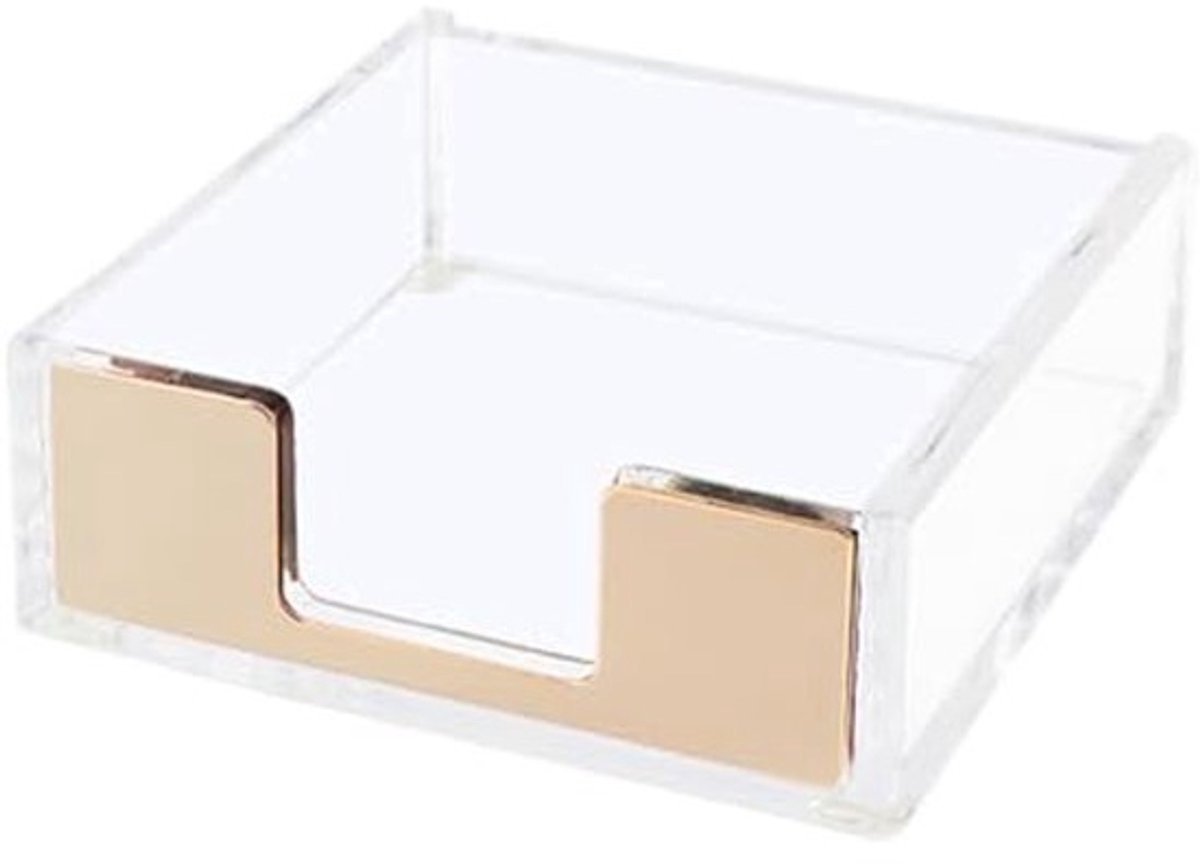 Acrylhouder voor gouden sticky notes - Memo-cube-organizer - voor kantoor en thuis