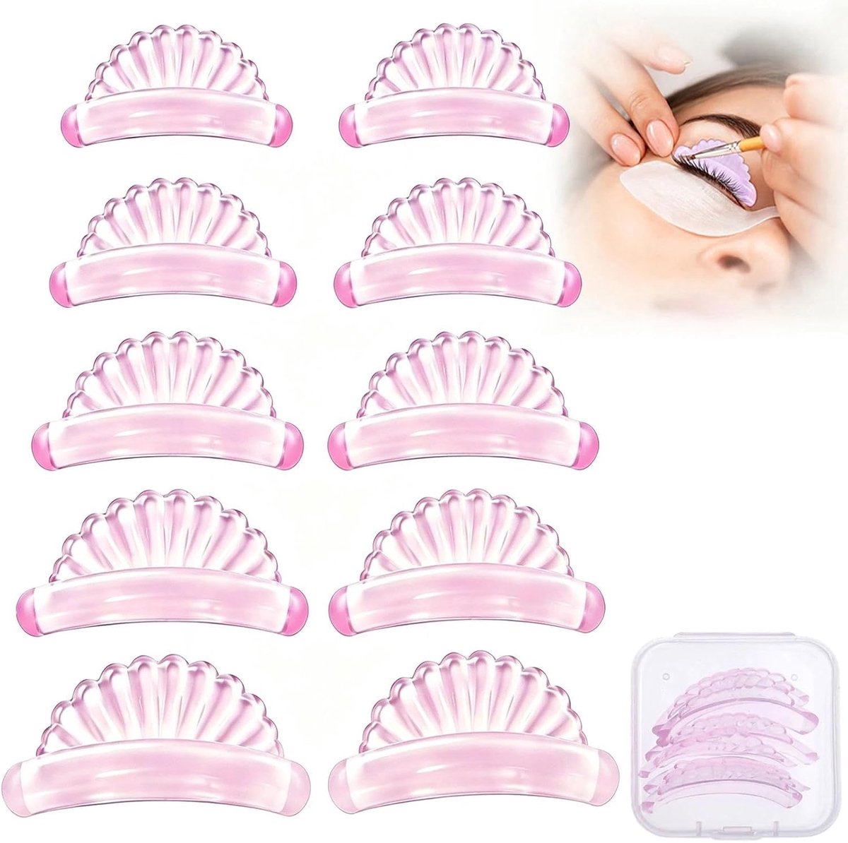 10 stuks wimperlifting-pads, 5 maten, siliconen wimperlifting-pads