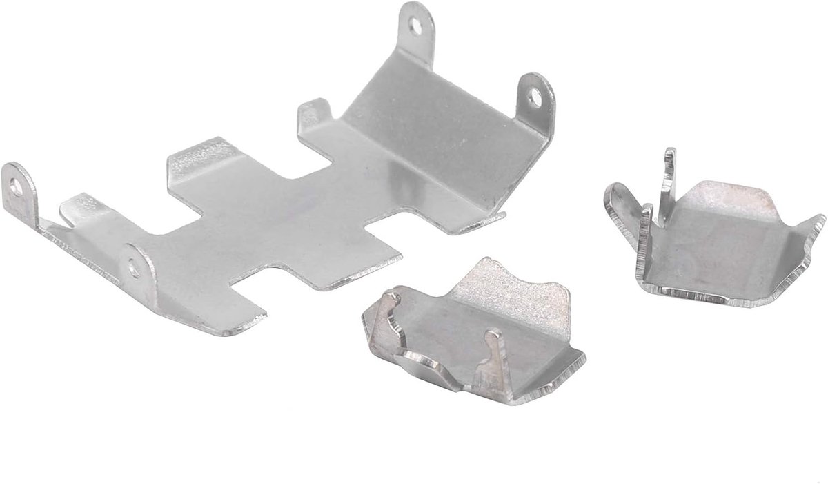 Roestvrijstalen Stalen Pantserplaten Set Middelste Achterbeschermers Borden voor Axiale SCX24 90081 RC Auto Upgrade Onderdelen Duurzame Slijtvaste Zilverkleur