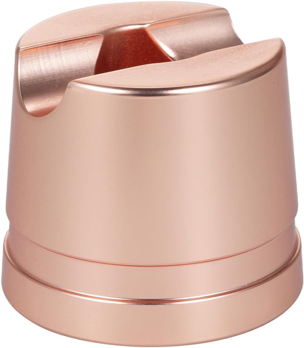 Premium Aluminium Veiligheidsscheermesstandaard, Duurzame Mini-scheermeshouder, Basis voor Mannen, Badkamer, Aanrecht, Zilver, Matzwart Pistool (Rosé goud)