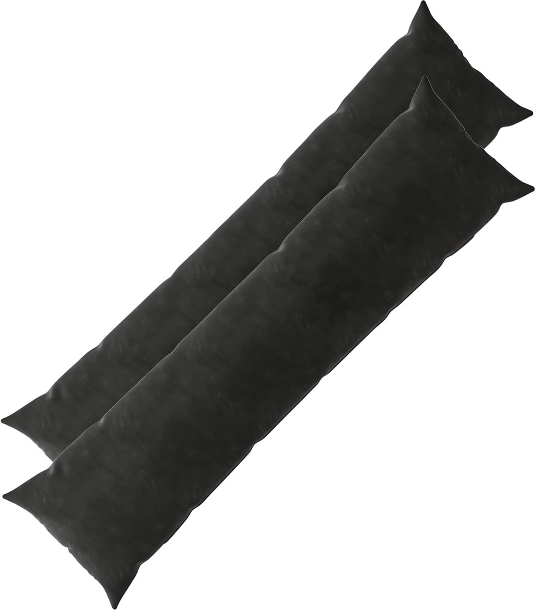 vidaXL Dekenkussen - 2 - st - HEERLEN - Zwart - 40 - x - 145 - cm - fluweel