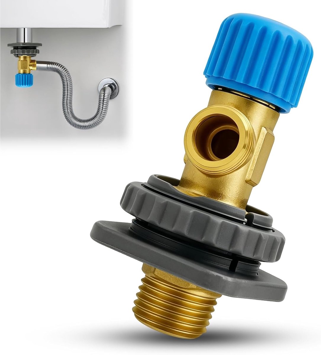 Inbouwspoelbak afsluitventiel WC voor Geberit 240.269.00.1 - Hoekventiel 3/8 inch van messing, compatibel met Geberit - ShopVlot