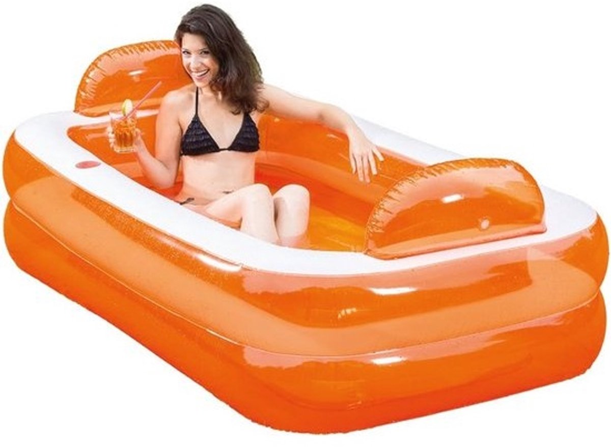 Zwemland Relax & Genieter opblaasbaar zwembad, oranje, 195 x 122 x 50 cm