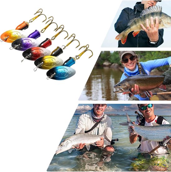 Draaiende Kunstaas 360 Graden Roterende Swimbait Jig | Kleurrijk Vis Lokaas En Accessoires Met Een Lepel Aas Geschikt Voor Baars, Forel, Zalm In Binnenwater En Zoutwater — afbeelding 4