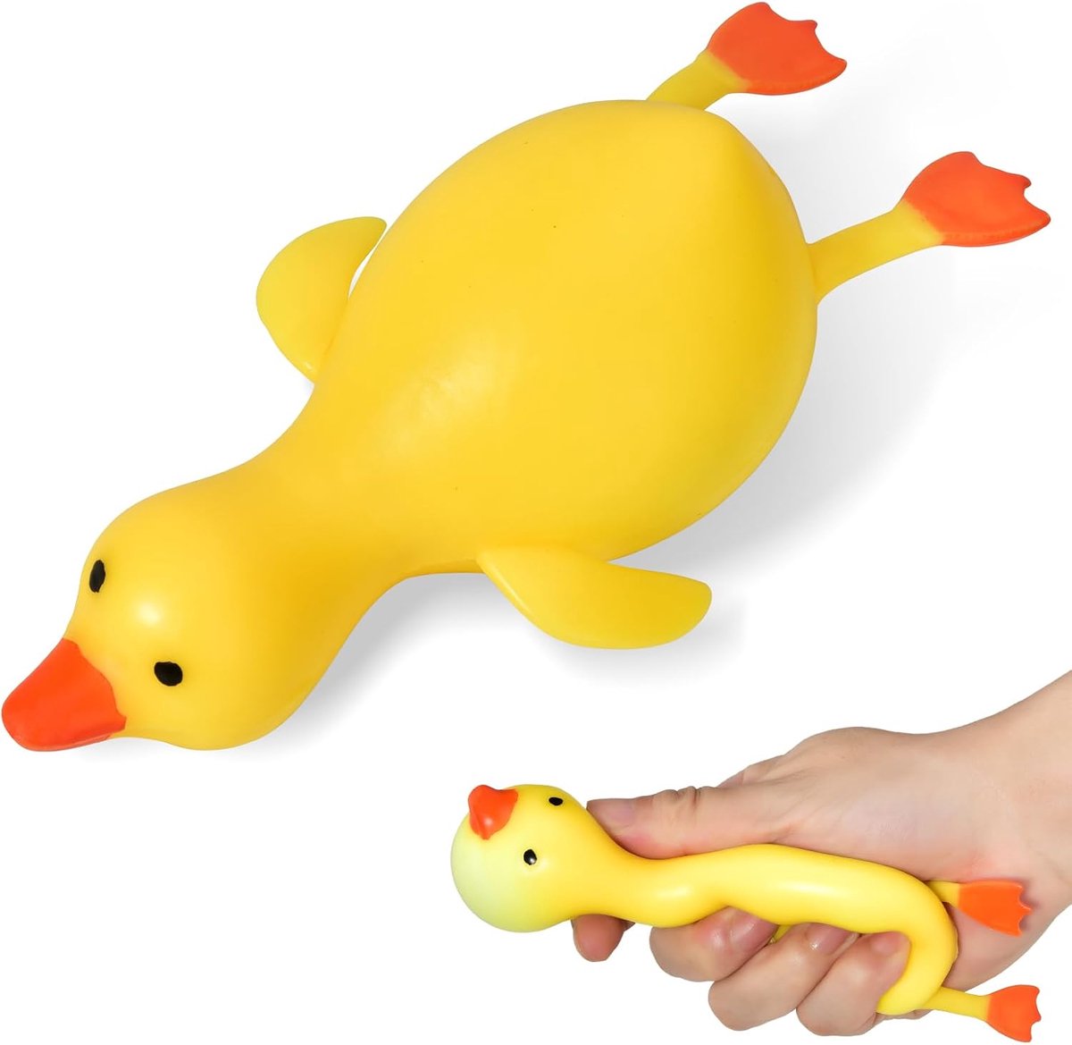 Eend knijp stressverminderer, 1 stuk, zachte eend om angst te verminderen, 14 x 8 x 4,5 cm, sensorische knijp-stressverminderaar voor volwassenen